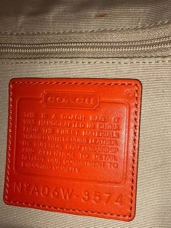 “Edie” Coach Orange and Tan canvas with leather straps  Y2K - 61549102 - Picture 5 of 6